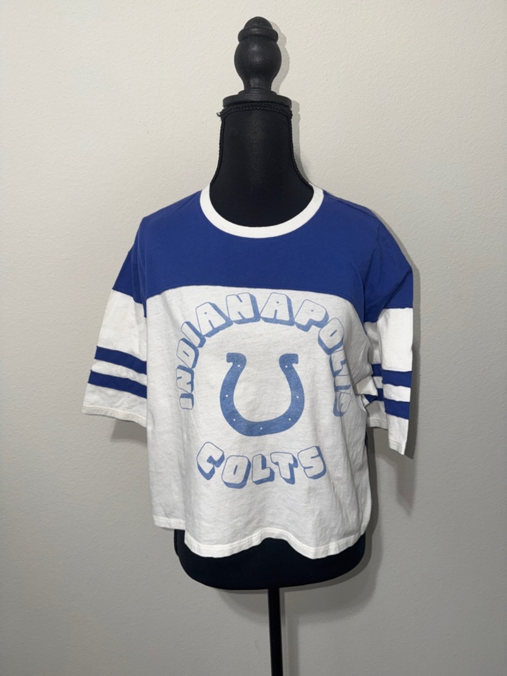 Junk Food Clothing Blue and White Indianapolis Colts Graphic Tee